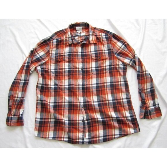 Men's Sonoma Modern Fit Plaid Button Up Cotton Long Sleeve Shirt Sz XXL (MT168) - Picture 1 of 8